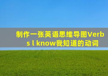 制作一张英语思维导图Verbs l know我知道的动词